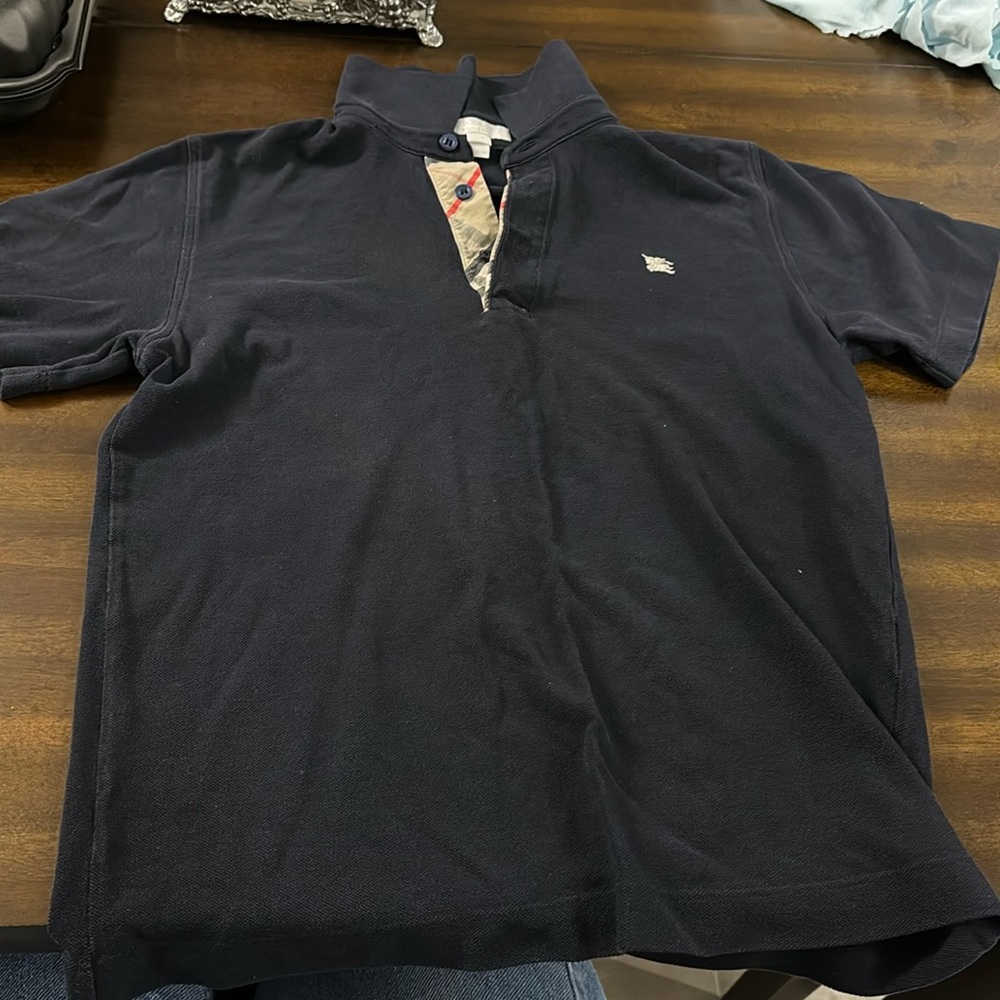 Navy blue burberry shirt